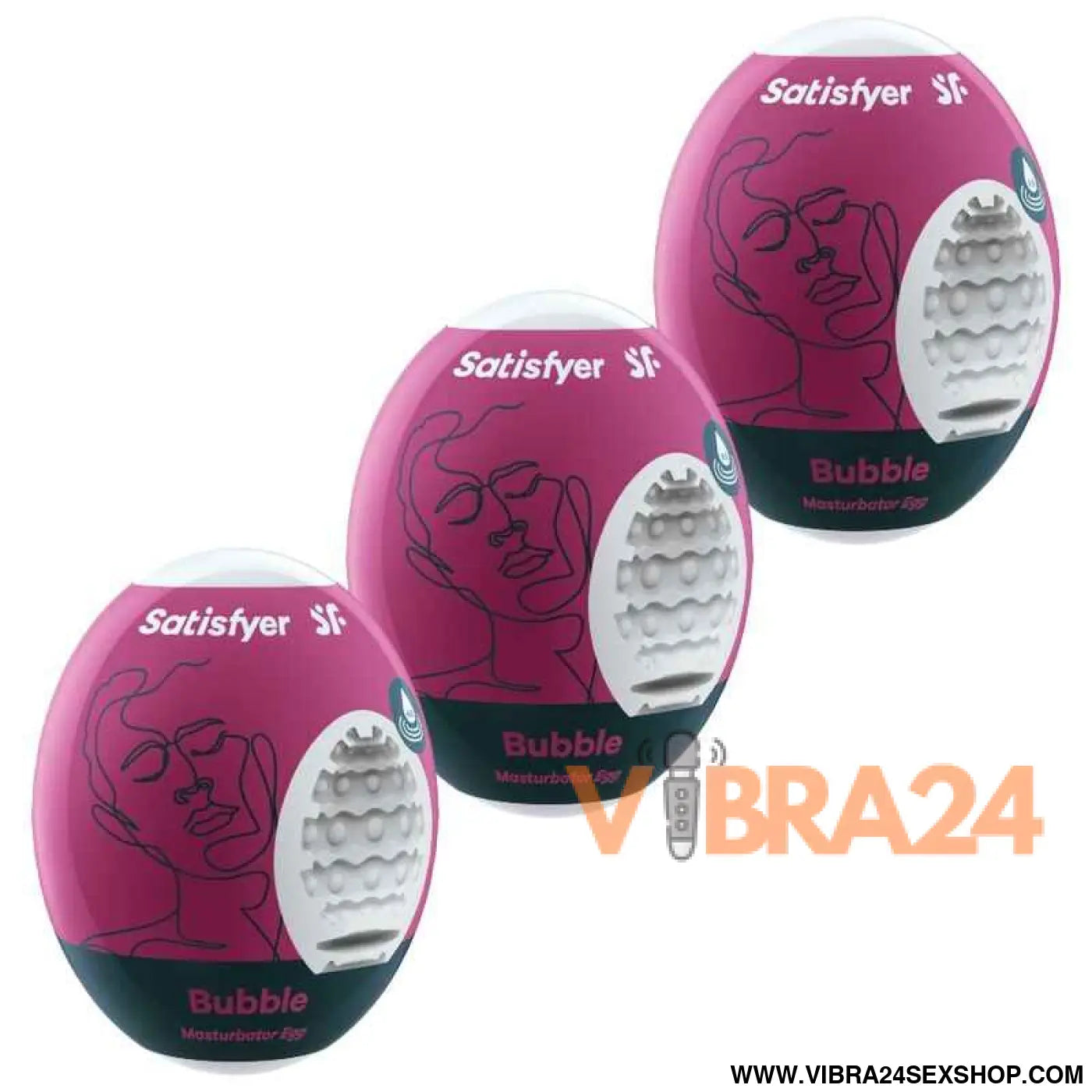 SATISFYER - 3 OVOS MASTURBADOR BUBBLE