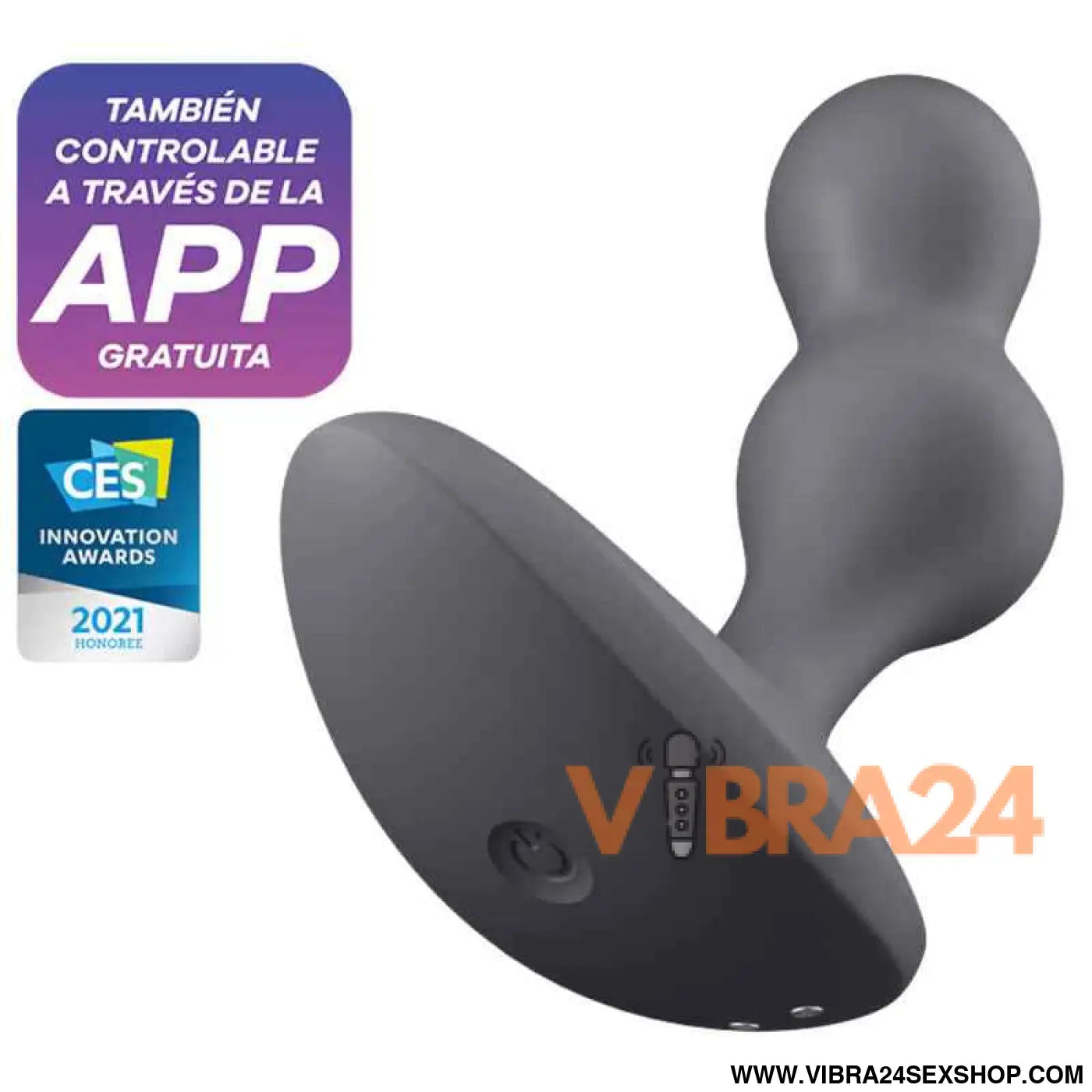SATISFYER - APLICATIVO DE PLUGUE VIBRATÓRIO DEEP DIVER CINZA