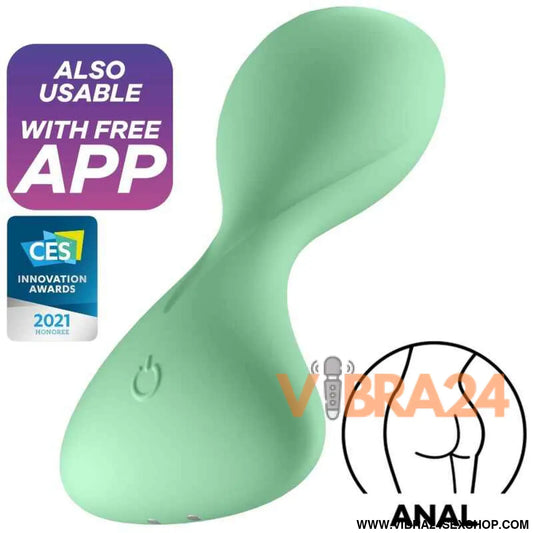 SATISFYER - APLICATIVO DE PLUGUE VIBRATÓRIO TRENDSETTER VERDE