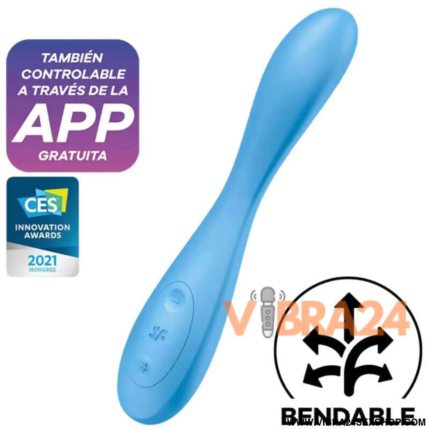 SATISFYER - APLICATIVO MULTIVIBRADOR G-SPOT FLEX 4+ AZUL