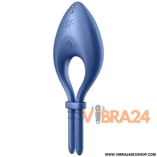 SATISFYER - APLICATIVO VIBRADOR DE ANEL BULLSEYE AZUL