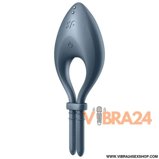 SATISFYER - APLICATIVO VIBRADOR DE ANEL BULLSEYE CINZA