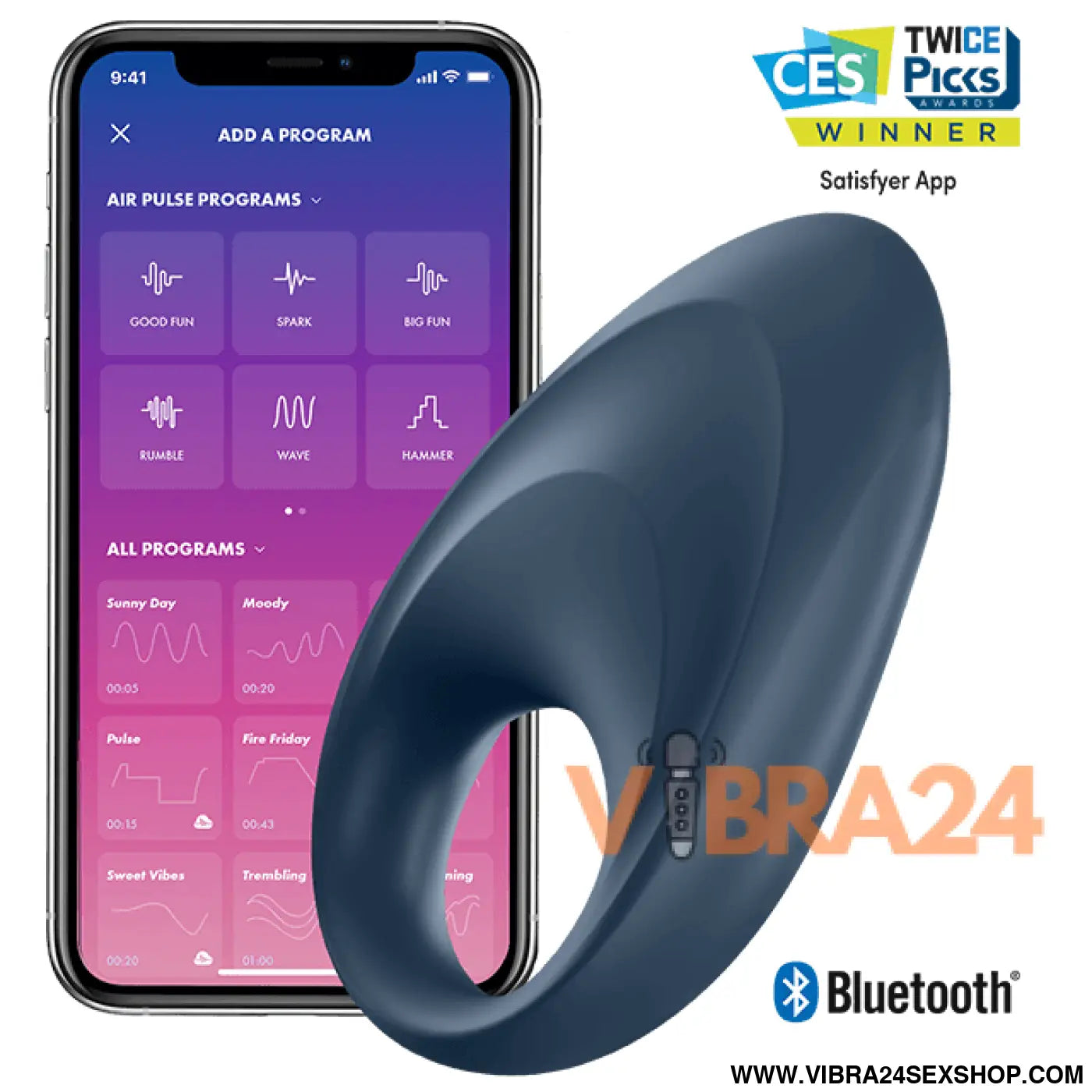 SATISFYER - APLICATIVO VIBRADOR DE UM ANEL MIGHTY