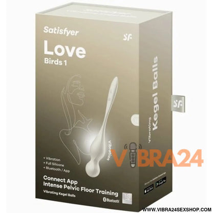 SATISFYER - Bolas Vibratórias de Kegel Satisfyer Love Birds Branco - VIBRA24 SEXSHOP