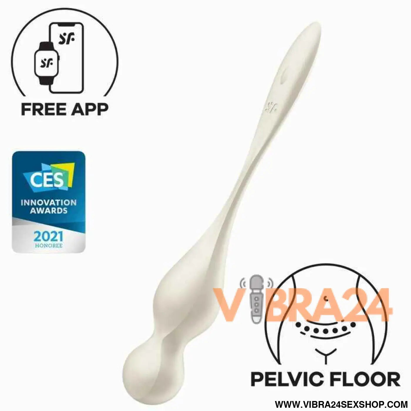 SATISFYER - Bolas Vibratórias de Kegel Satisfyer Love Birds Branco - VIBRA24 SEXSHOP