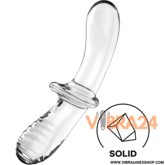 SATISFYER - DILDO DE CRISTAL DUPLO TRANSPARENTE