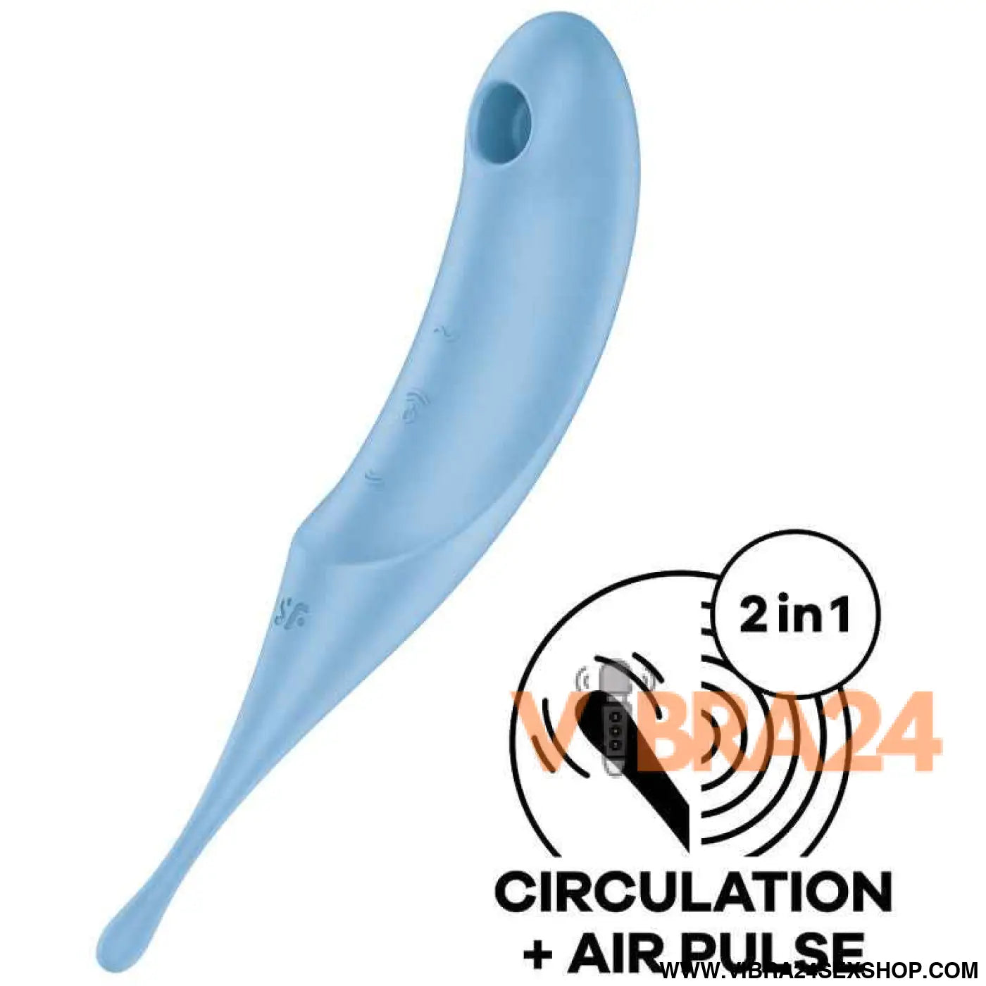 SATISFYER - ESTIMULADOR E VIBRADOR DE PULSO TWIRLING PRO AIR AZUL - VIBRA24 SEXSHOP