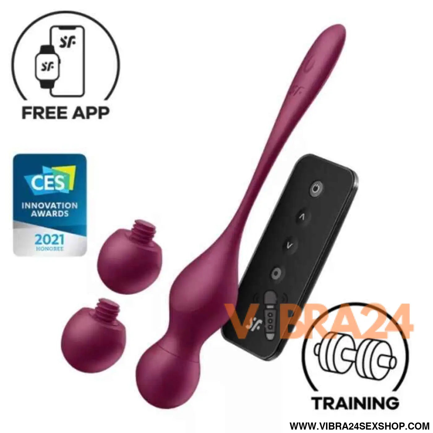 Satisfyer Love Birds: Bolas Vibratórias Satisfyer com Aplicativo Gratuito - Vinho Tinto - VIBRA24 SEXSHOP