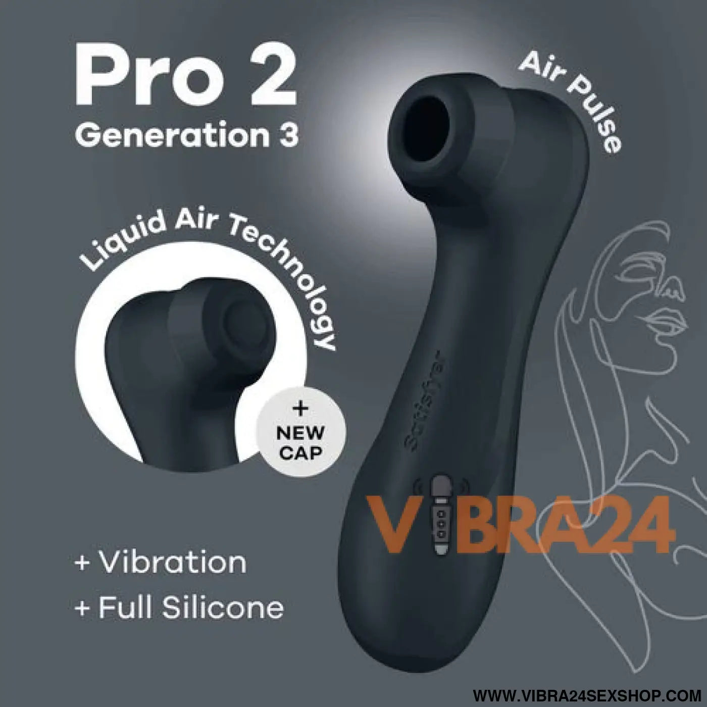 Satisfyer Pro 2 Geração 3 Preto - Tecnologia de Ar Líquido para Prazer Máximo