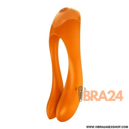 Satisfyer Vibrador de Dedo Laranja Candy Cane para Prazer Intenso