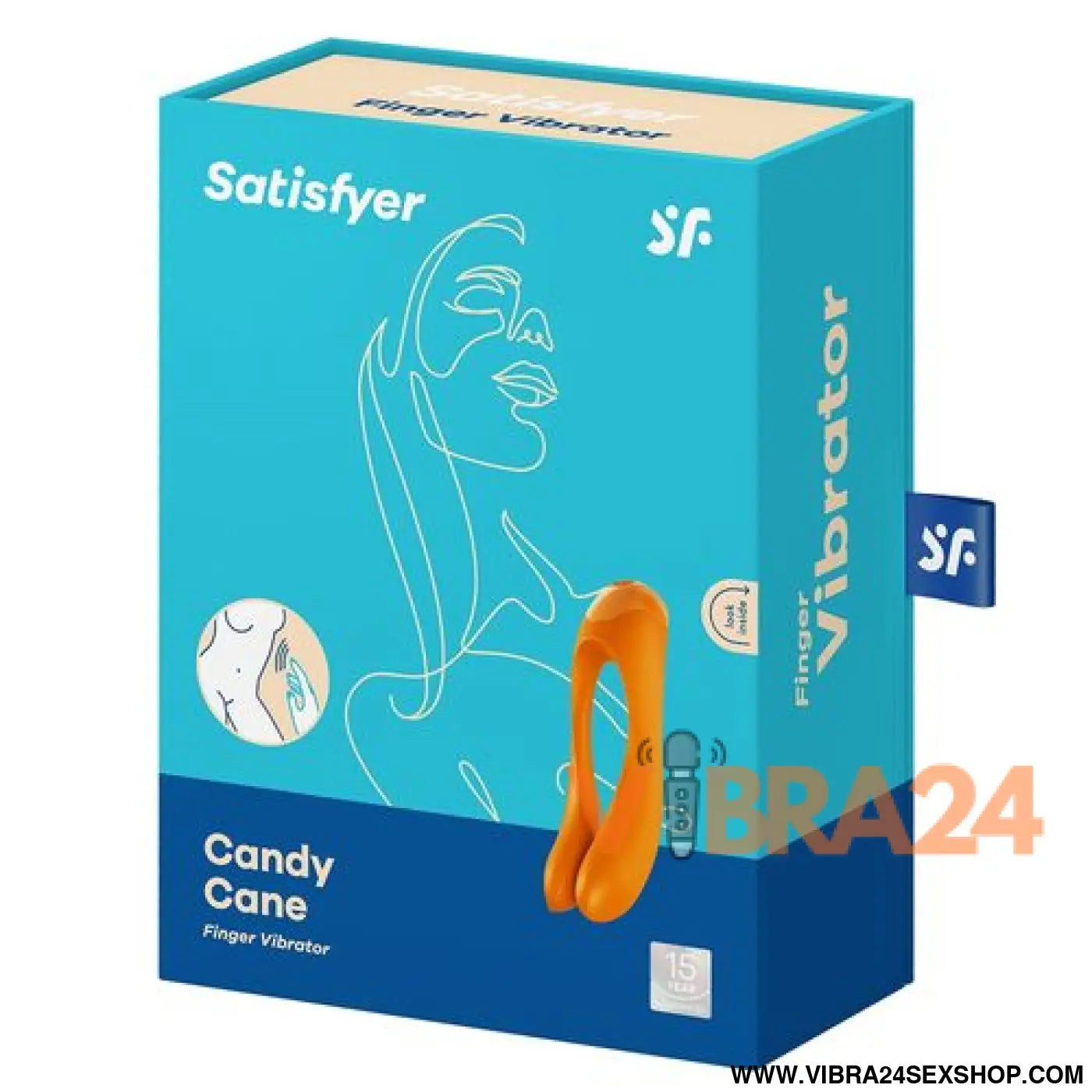 Satisfyer Vibrador de Dedo Laranja Candy Cane para Prazer Intenso