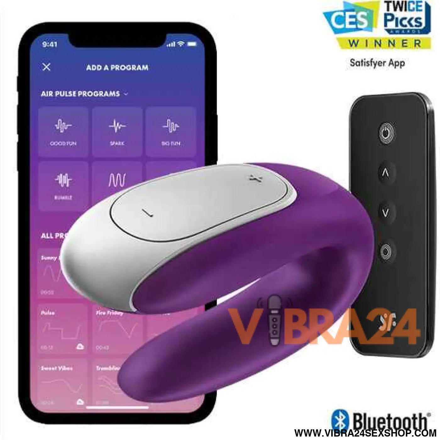 SATISFYER - VIBRADOR DOUBLE FUN PARTNER ROXO