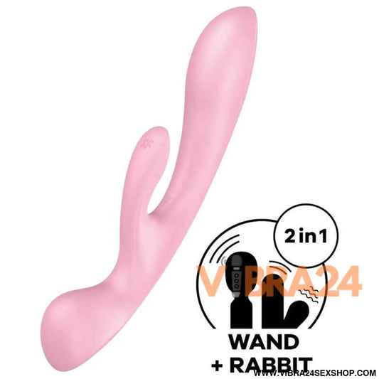 SATISFYER - VIBRAO HÍBRIDA TRIPLE OH ROSA