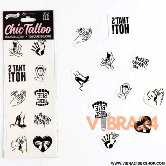 SECRET PLAY - CONJUNTO DE 10 TATUAGENS TEMPORRIAS COLEO KINKY