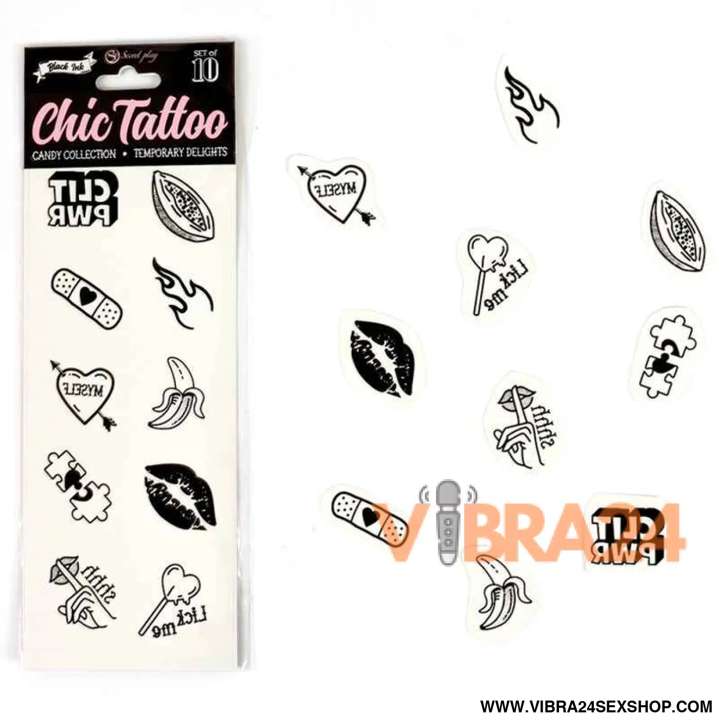 SECRET PLAY - CONJUNTO DE 10 TATUAGENS TEMPORRIAS DA COLEO DOCES