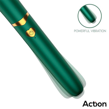 Action – Secret Vert: Pincel Vibratório Recarregável com Design Discreto e 10 Modos de Vibração