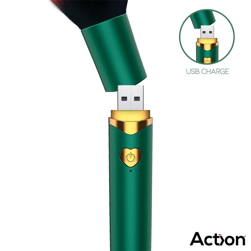 Action – Secret Vert: Pincel Vibratório Recarregável com Design Discreto e 10 Modos de Vibração