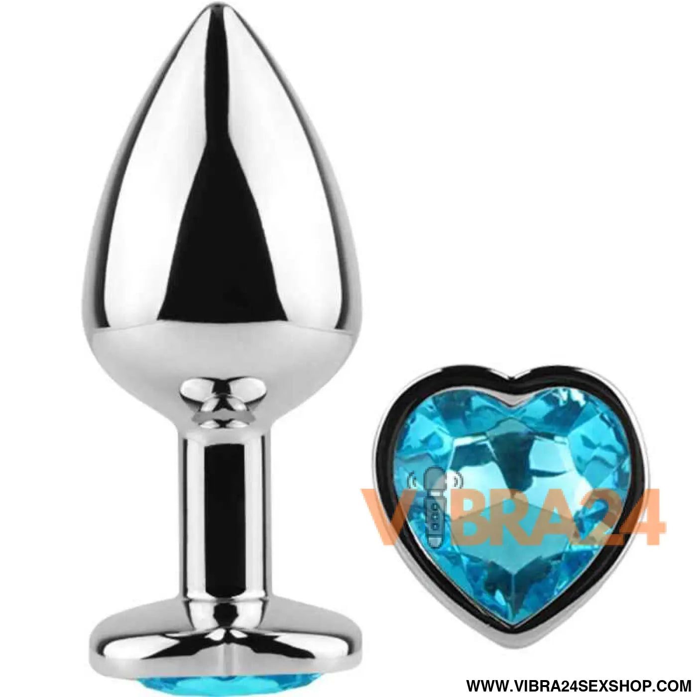 SECRETPLAY - PLUG ANAL DE METAL CORAO AZUL TAMANHO PEQUENO 7 CM