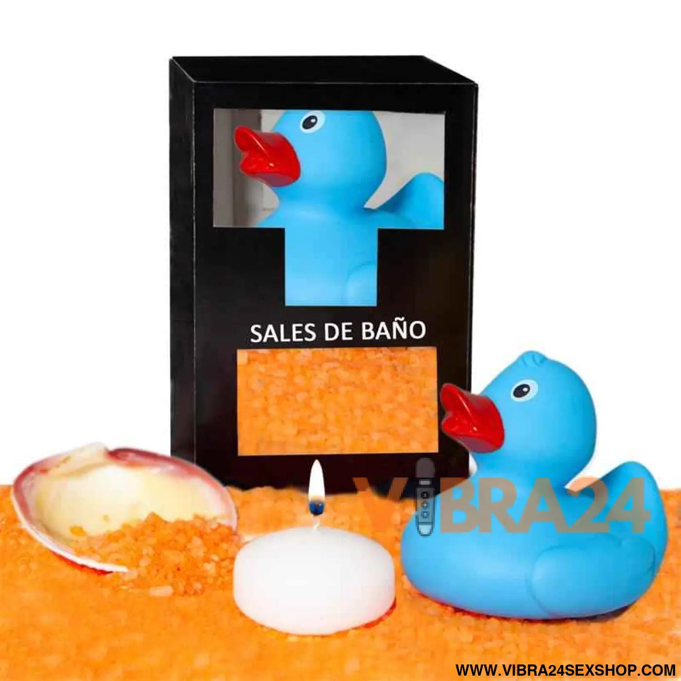 Set Bath Salts Aroma Mango Duck Candle and Shell 150 gr