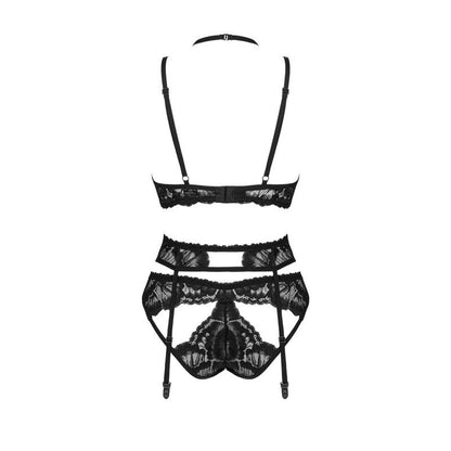 Conjunto de Lingerie 3 peças Alessya em renda com suporte e sensualidade