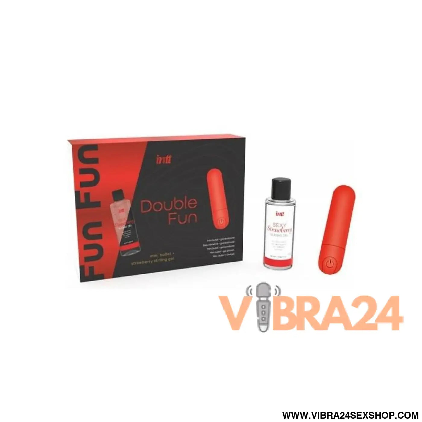 Set Mini Vibrating Bullet and Strawberry Sliding Gel 50 ml