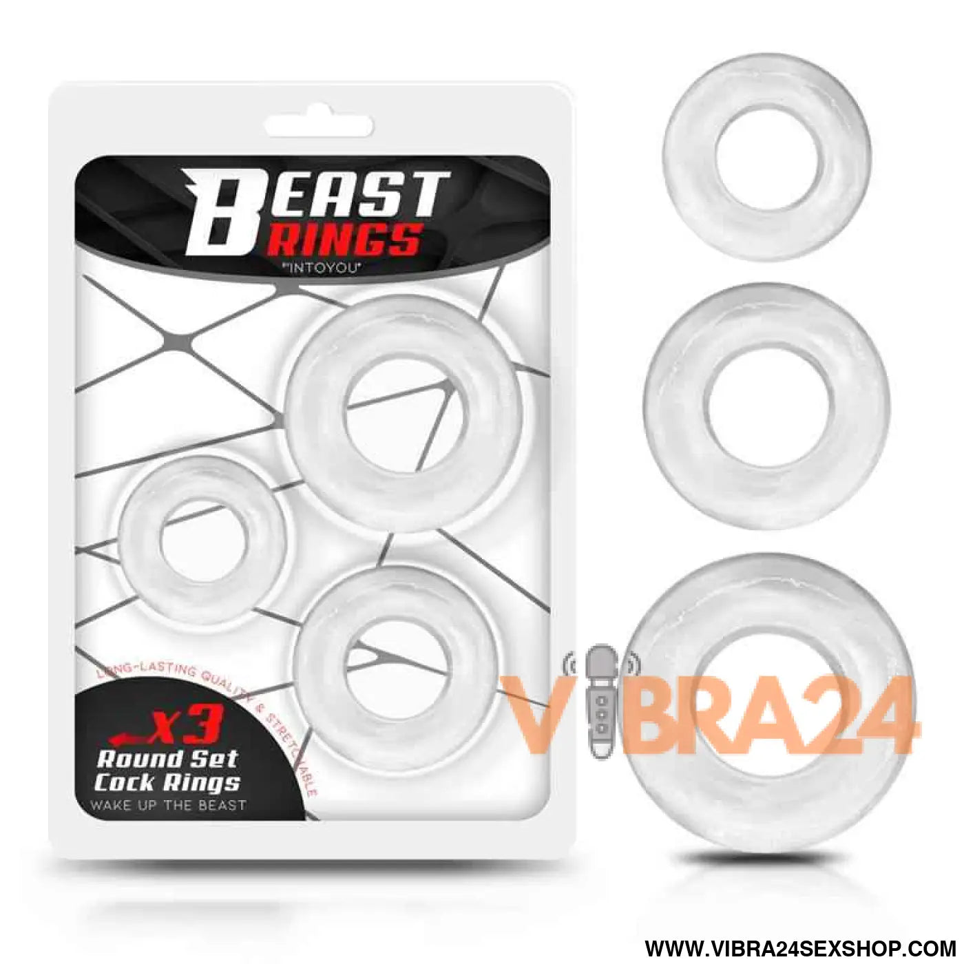 Set of 3 Cock Rings Flexible Clear