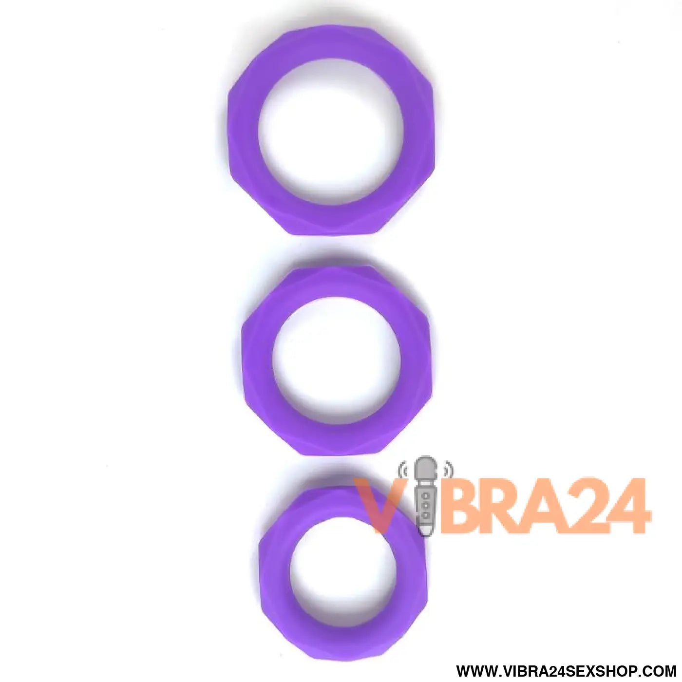 Set of 3 penis rings Silicone Purple