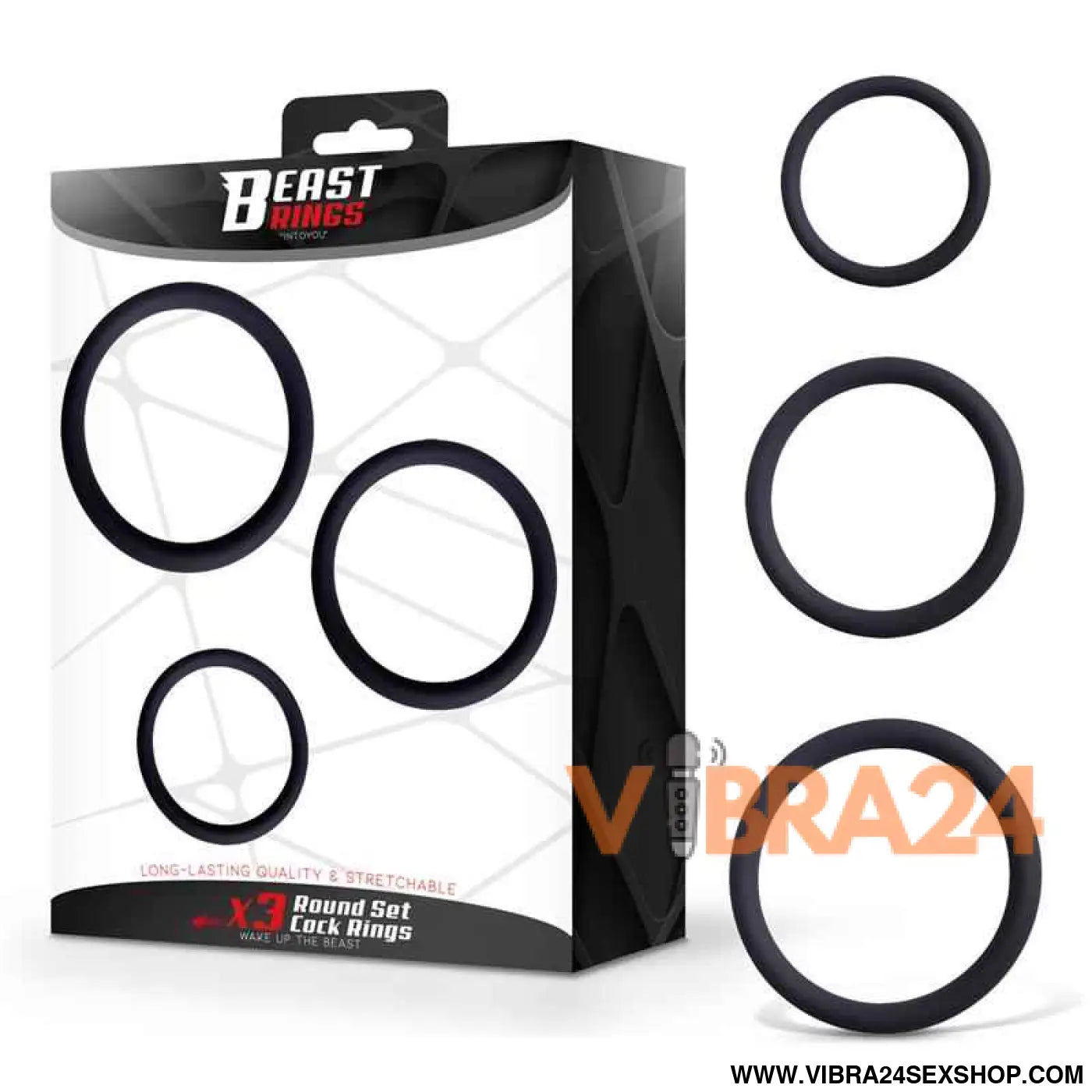 Set of 3 Penis Rings Silicone S M and L