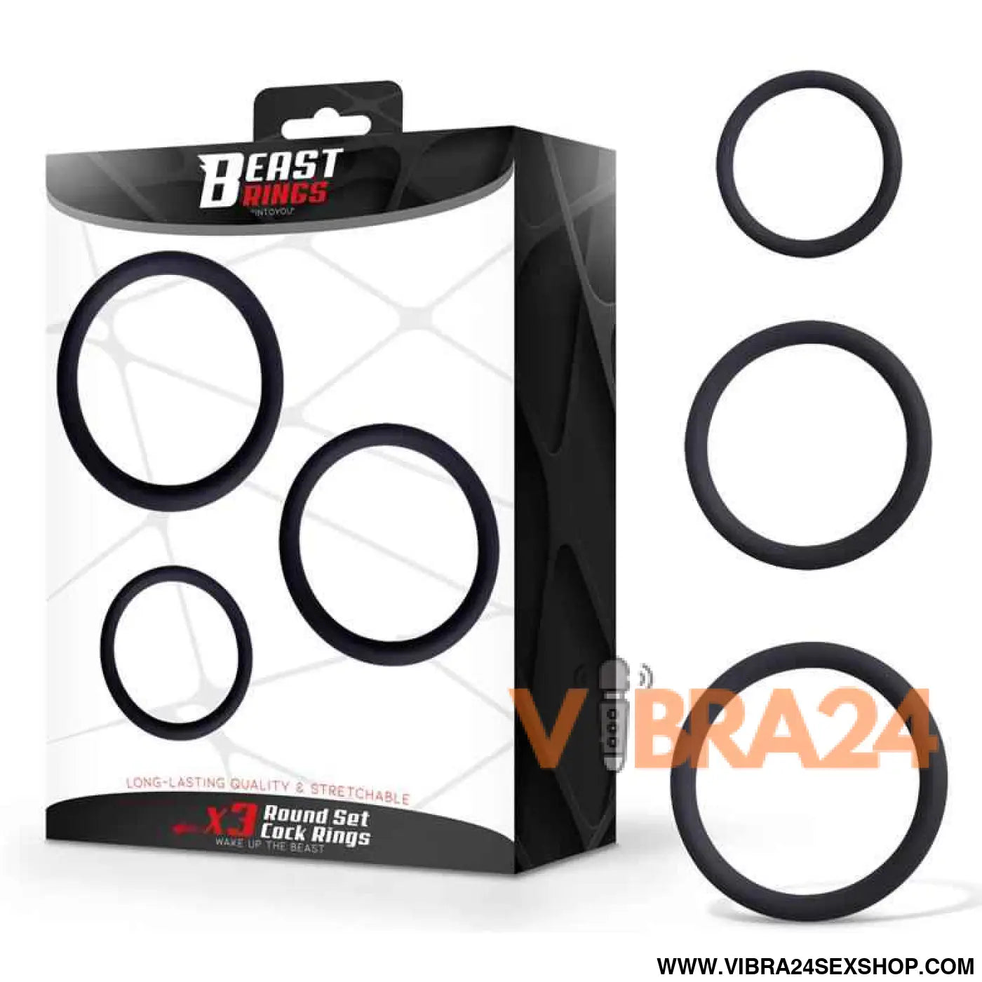 Set of 3 Penis Rings Silicone S M and L
