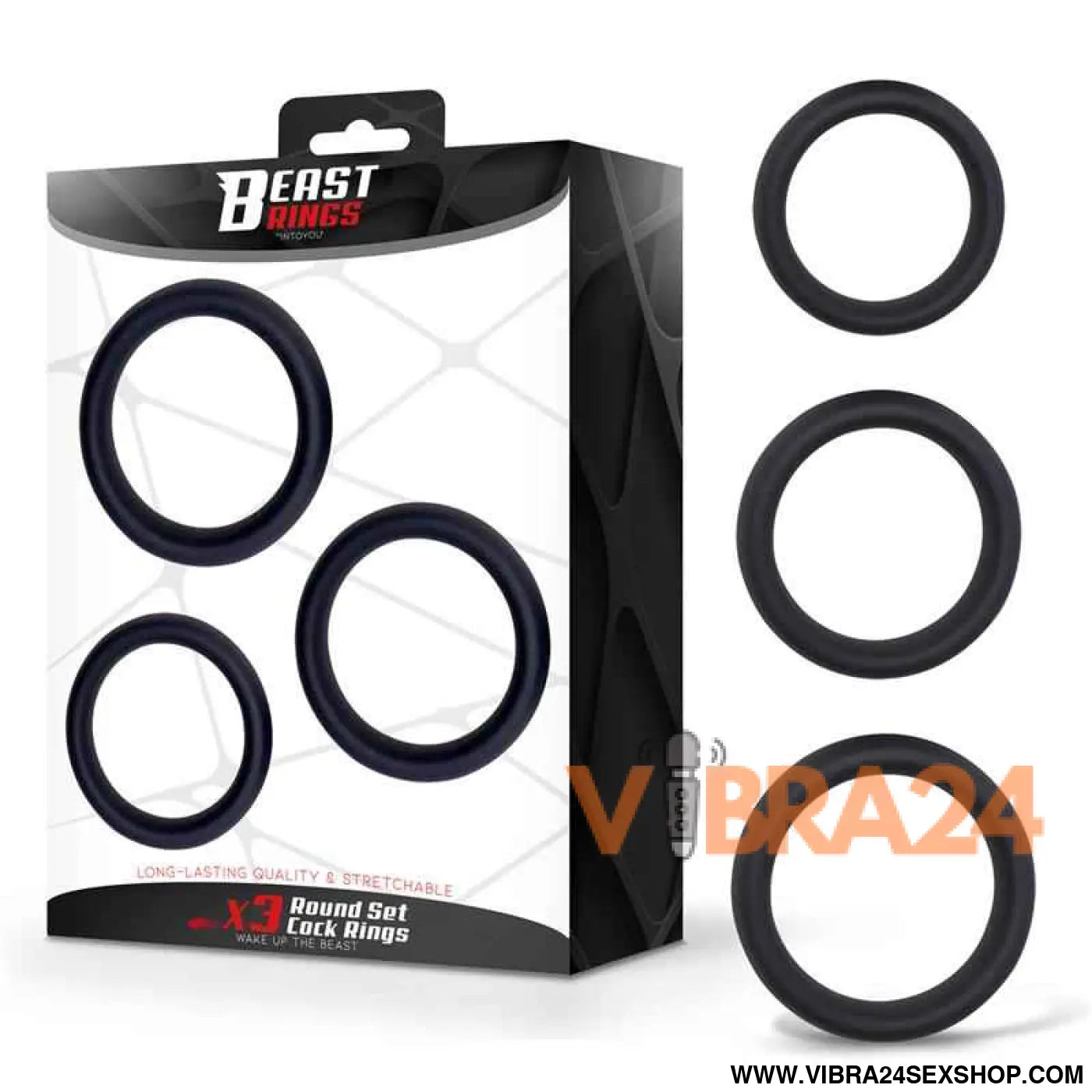 Set of 3 Penis Rings Silicone S M and L