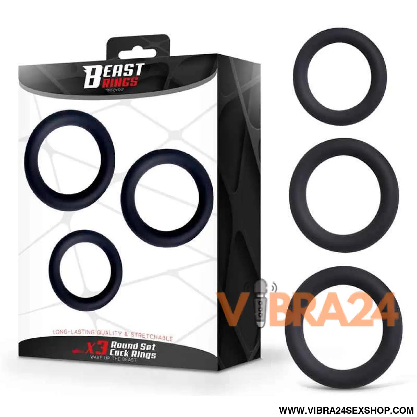Set of 3 Penis Rings Silicone S M and L