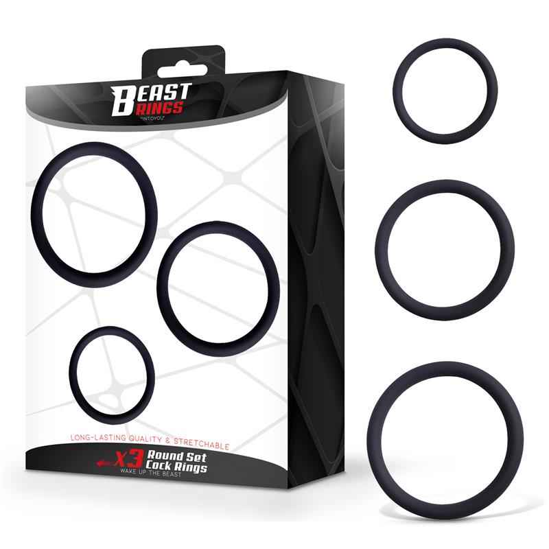 Set of 3 Penis Rings Silicone S, M and L