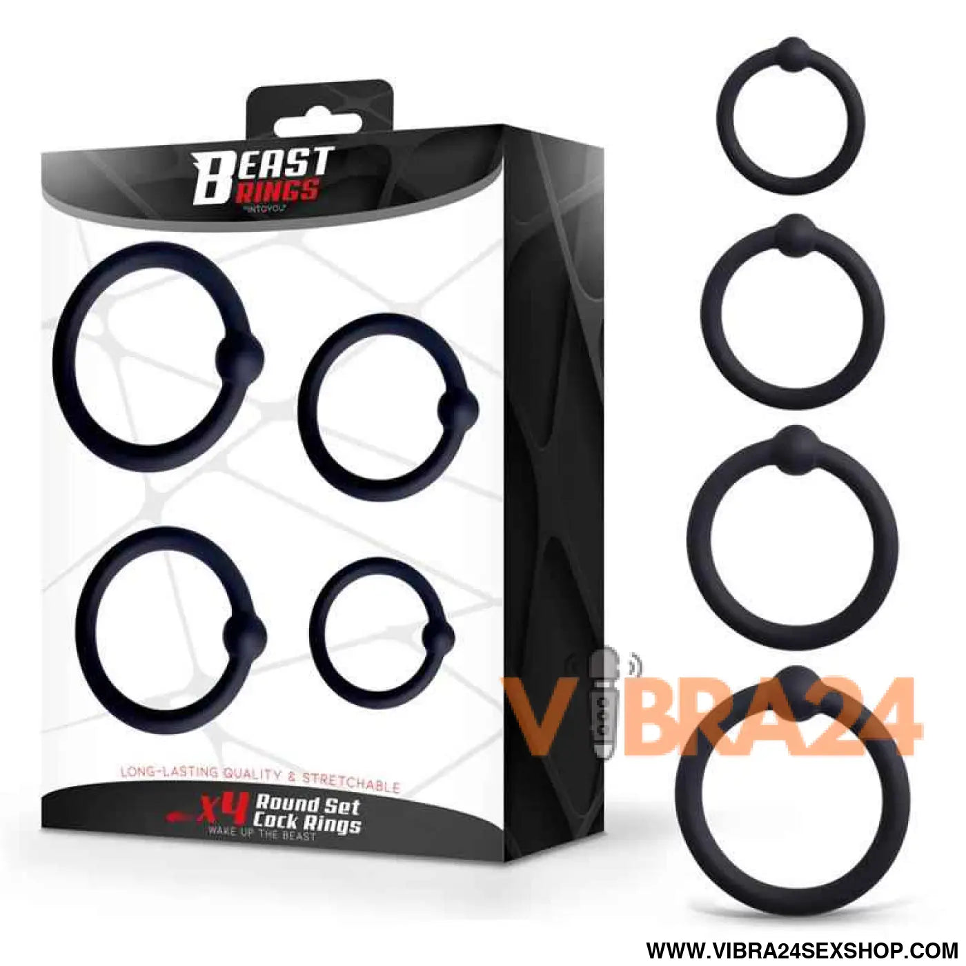 Set of 4 Penis Rings Silicone S M L and XL