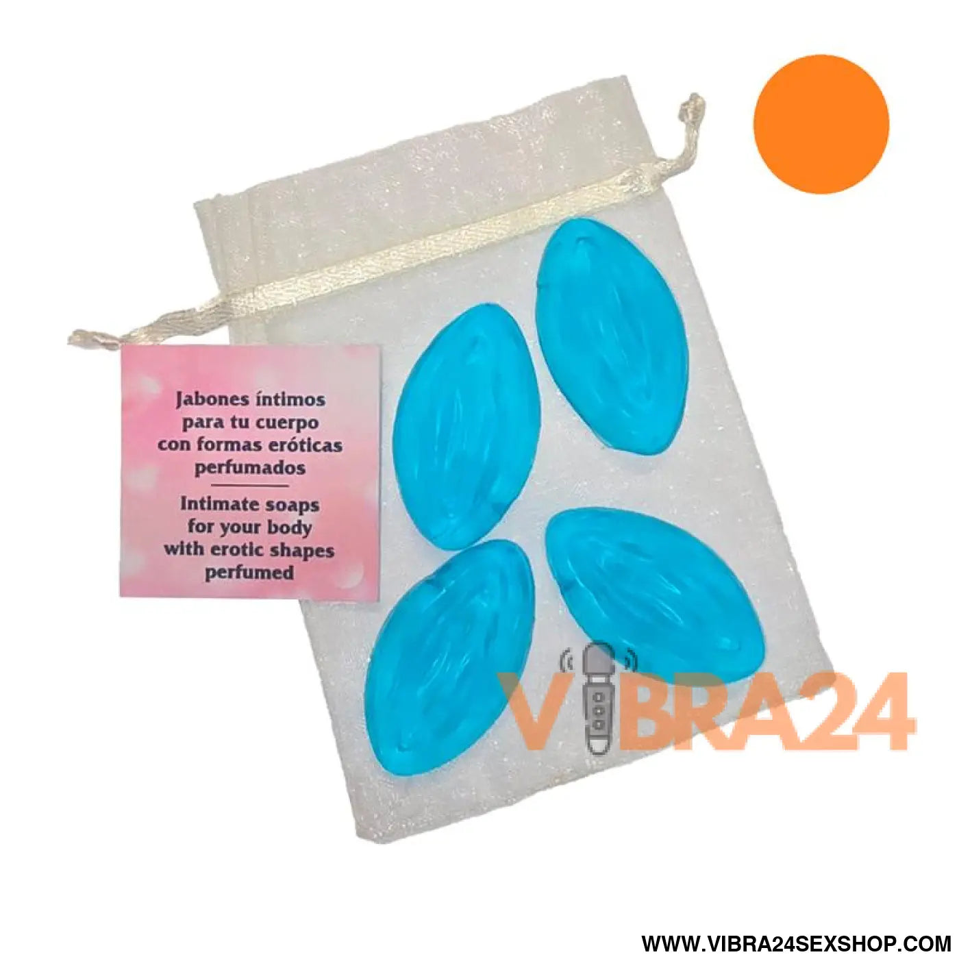 Set of 4 Scented Mini Soaps in the Shape a Orange Vagina