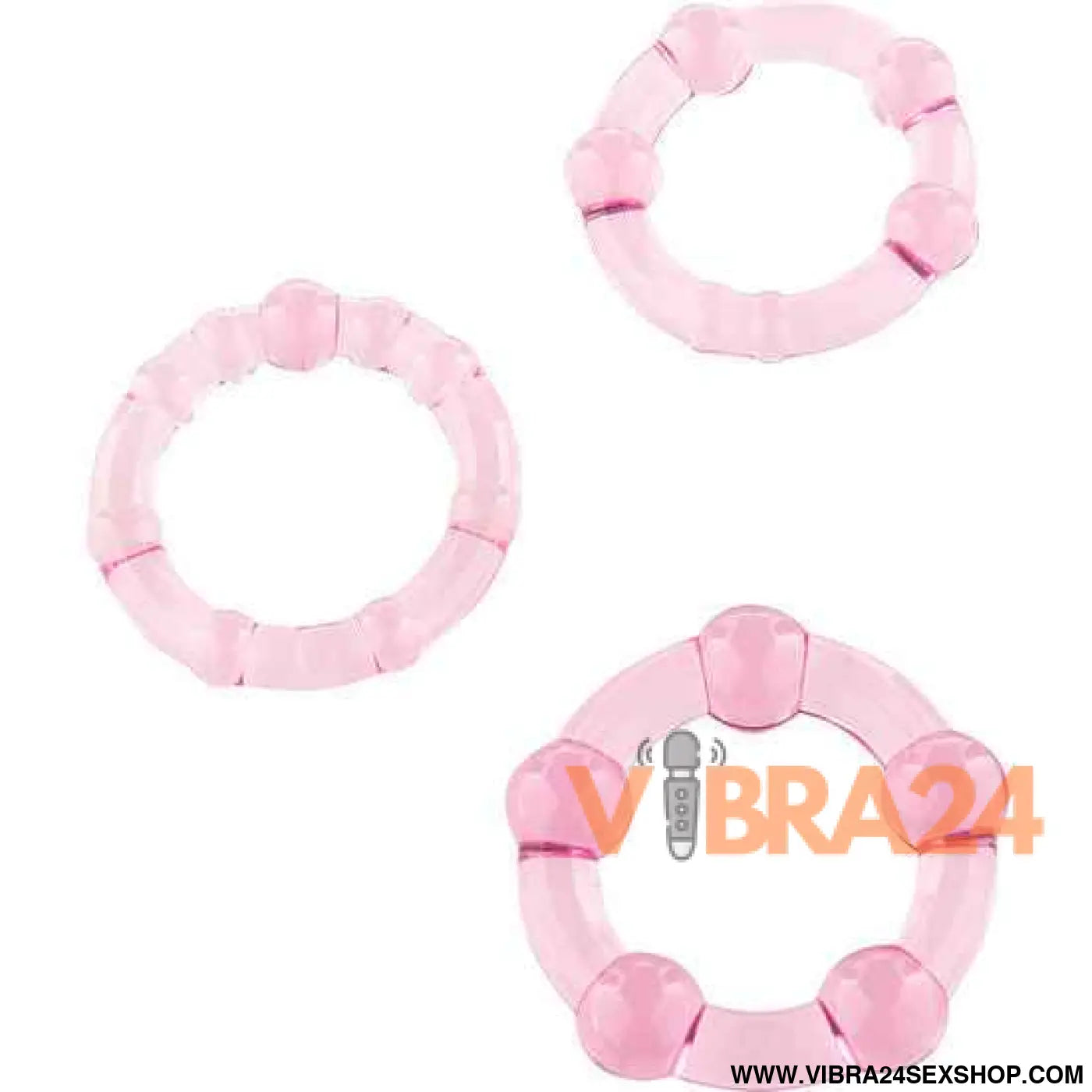 SEVEN CREATIONS - CONJUNTO DE TRÊS ANÉIS PARA PÊNIS ROSA