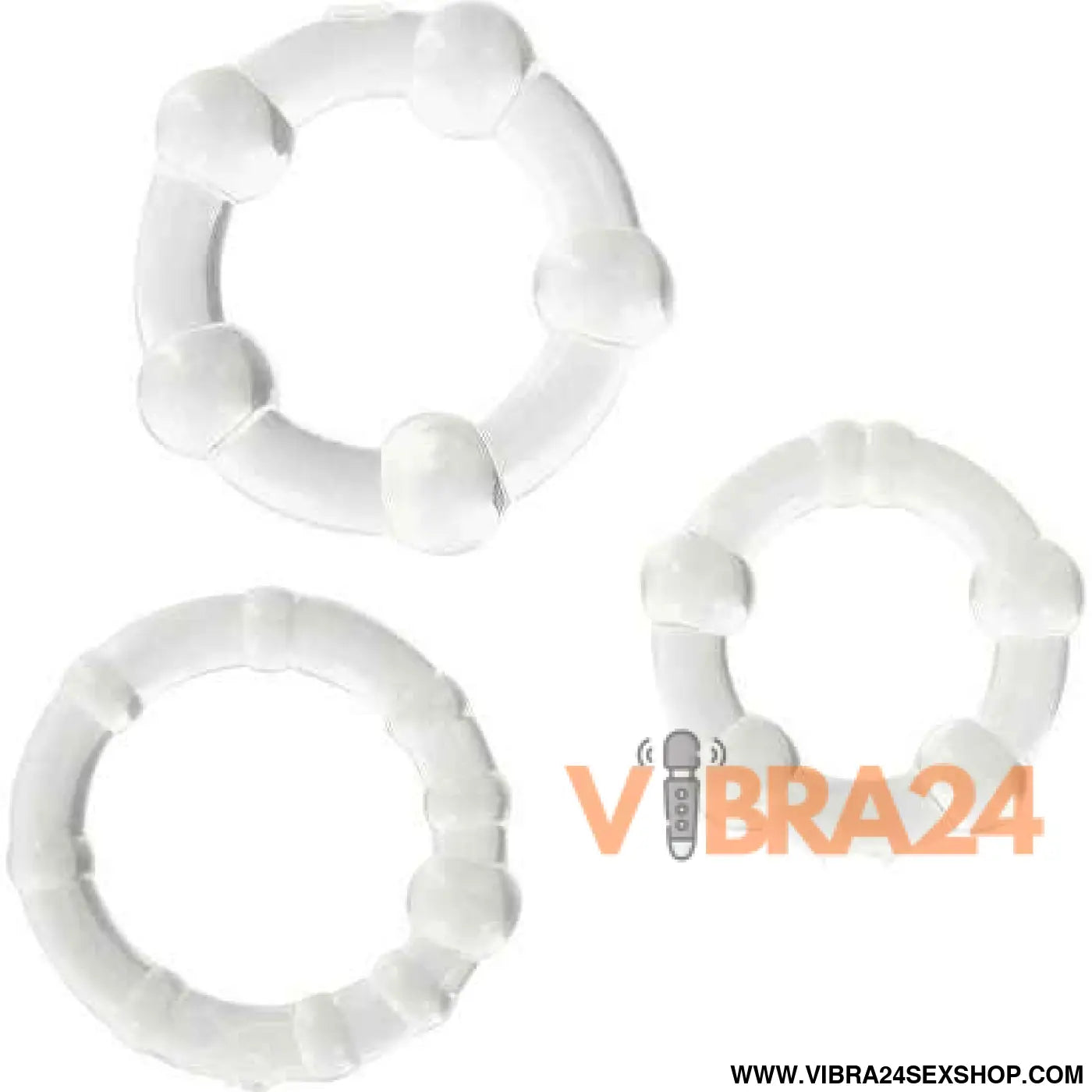 SEVEN CREATIONS - CONJUNTO DE TRÊS ANÉIS PARA PÉNIS TRANSPARENTES