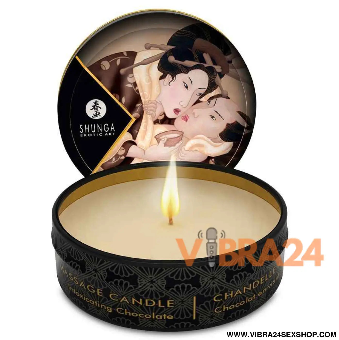 SHUNGA - MINI CARESS BY CANDELIGHT VELA DE MASSAGEM CHOCOLATE 30 ML