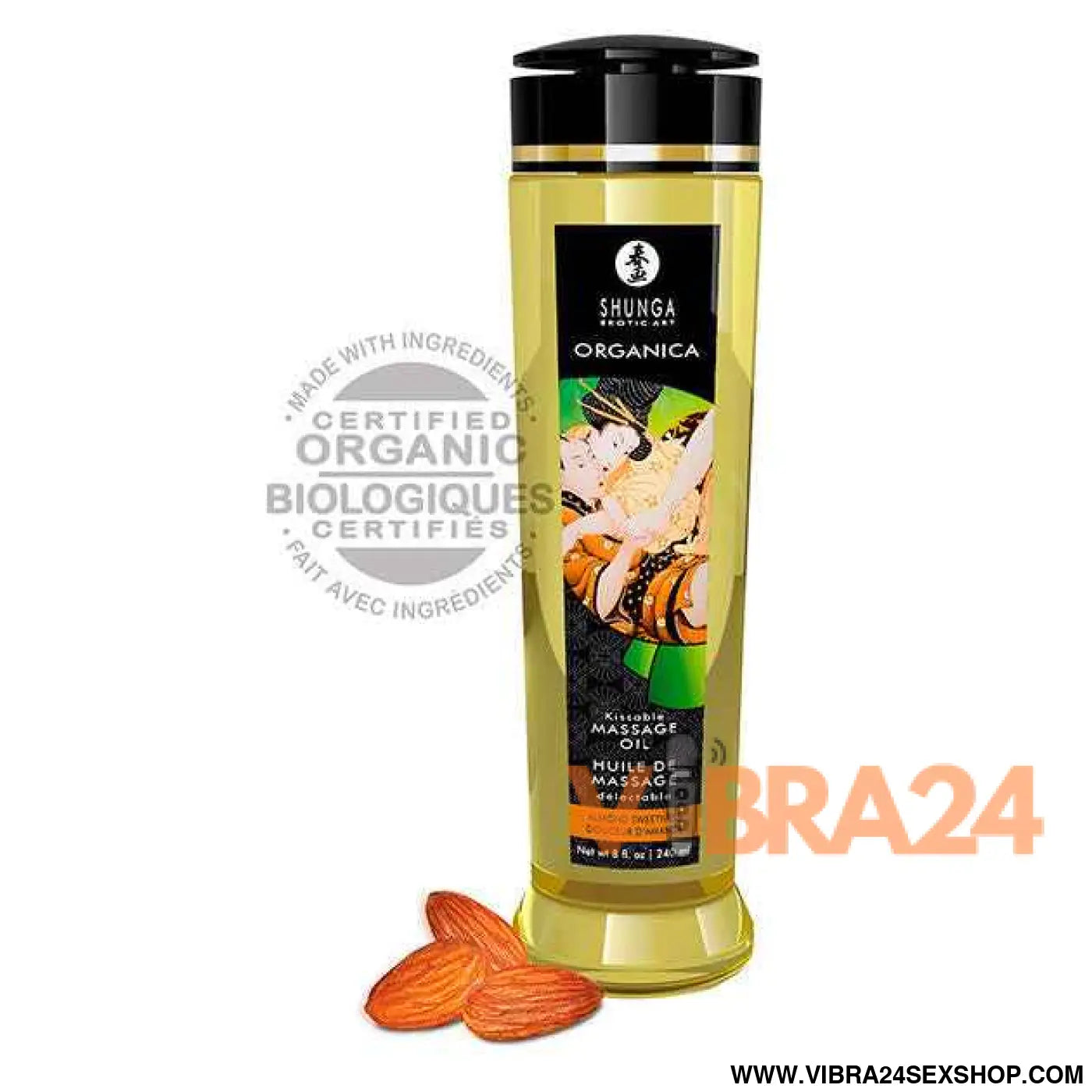 SHUNGA - ÓLEO DE MASSAGEM AMÊNDOAS ORGÂNICO 240 ML