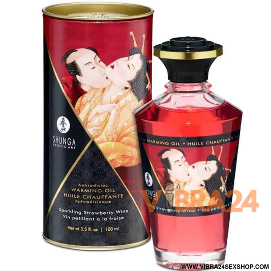 SHUNGA - ÓLEO DE MASSAGEM COM EFEITO CALOR MORANGOS E CAVA 100 ML