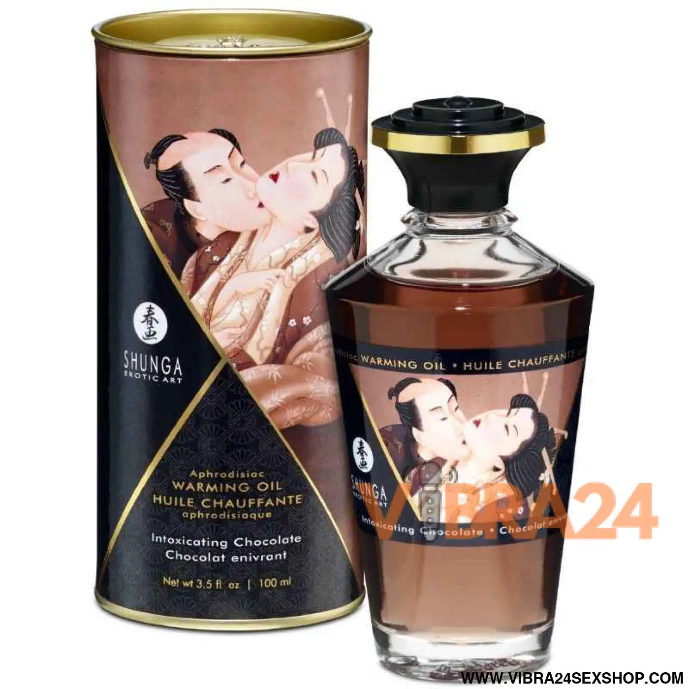 SHUNGA - ÓLEO DE MASSAGEM COM EFEITO CALOR SABOR INTENSO CHOCOLATE 100 ML