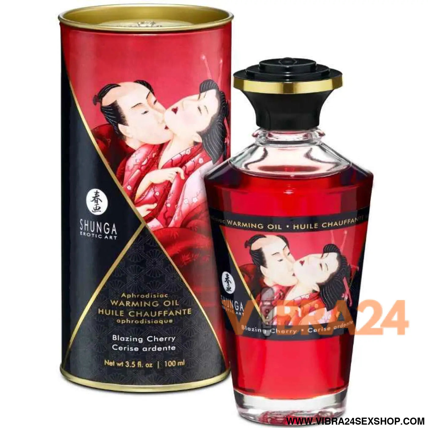 SHUNGA - ÓLEO DE MASSAGEM EFEITO CALOR SABOR INTENSO CEREJA 100 ML