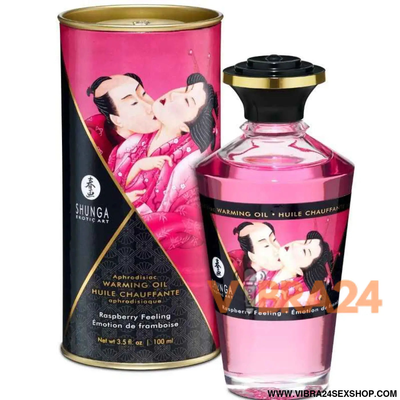 SHUNGA - ÓLEO DE MASSAGEM EFEITO CALOR SABOR INTENSO FRAMBOESA 100 ML