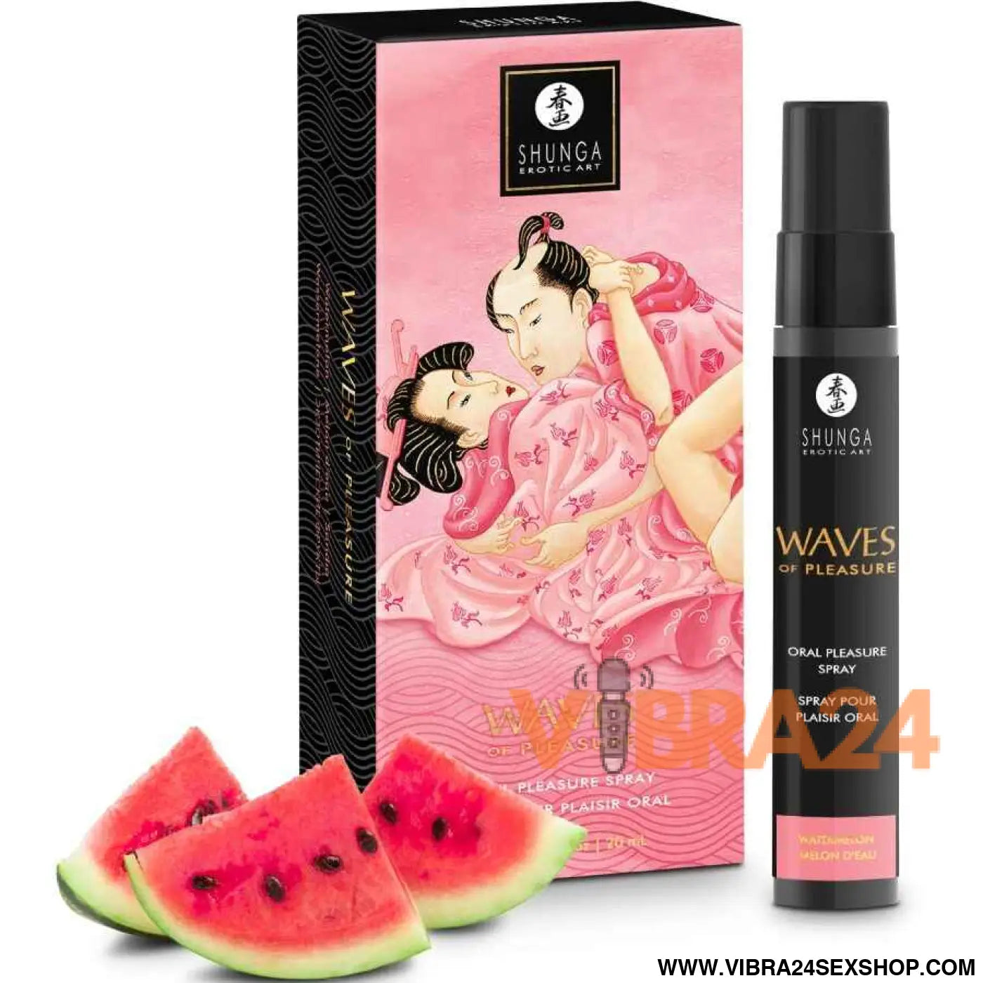 SHUNGA - SPRAY ORAL SEDUTOR DE PRAZER WAVES COM SABOR MELANCIA 20 ML