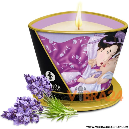 Shunga – Vela de Massagem Lavanda: Aroma Relaxante e Óleo Quente para uma Experiência Sensorial Completa