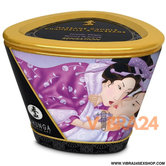 Shunga – Vela de Massagem Lavanda: Aroma Relaxante e Óleo Quente para uma Experiência Sensorial Completa