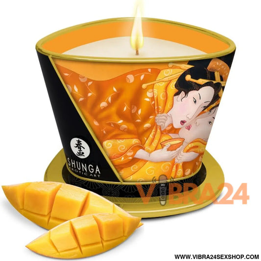 Shunga – Vela de Massagem Manga: Aroma Frutado e Óleo Quente para uma Experiência Sensorial Exótica