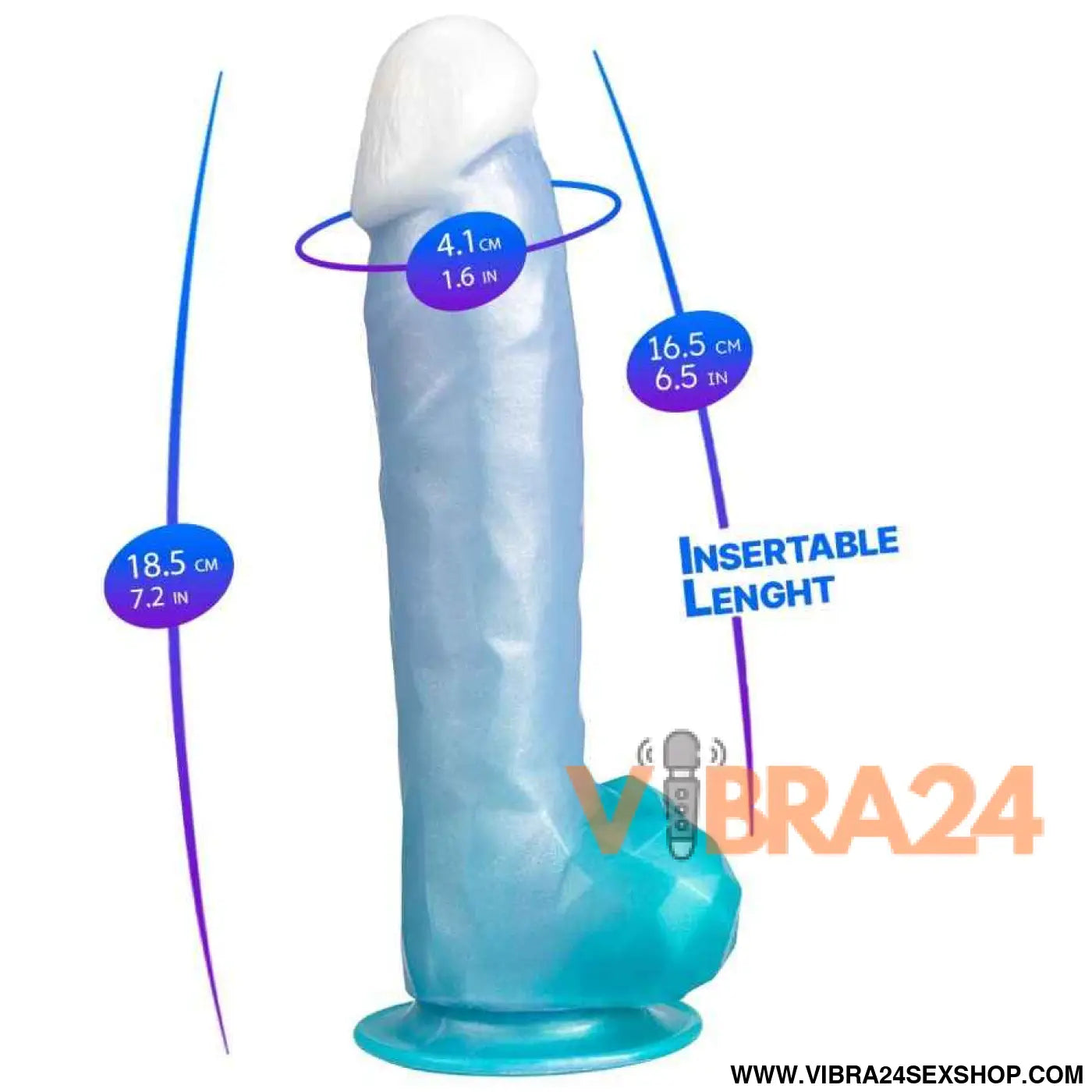 SILEXD - ANGEL DILDO FANTASY SILICONE LÍQUIDO TERMOREATIVO AZUL CELESTIAL 20,3 CM