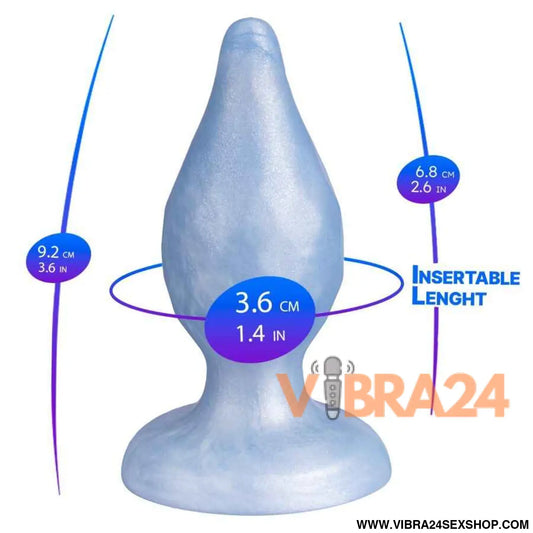 SILEXD - DIAMOND PLUG ANAL FANTASY DE SILICONE LÍQUIDO TERMOREATIVO AZUL PEROLADO 9,2 CM