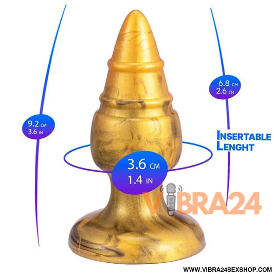 SILEXD - GOLDY PLUG ANAL FANTASY DE SILICONE LÍQUIDO TERMOREATIVO DOURADO 9,2 CM