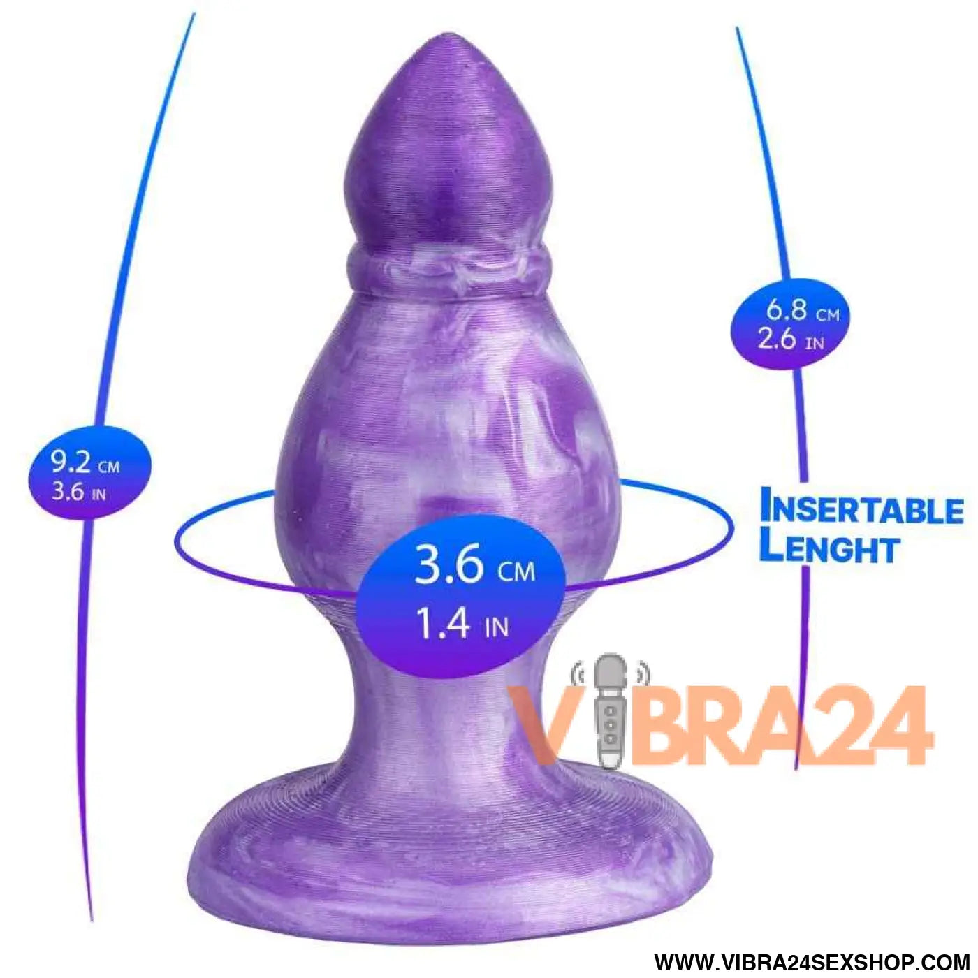 SILEXD - QUEEN ANAL PLUG FANTASY LIQUID SILICONE THEMORREATIVE PURPLE 9.2 CM